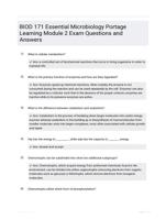 BIOD 171 Essential Microbiology Portage Learning Module 2 Exam Questions and Answers