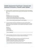 Health Assessment Final Exam 3 answers Set Question & Answers | Passed Latest  Update