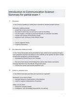 Introduction to Communication Science - Summary for partial exam 1