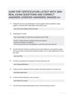 AANP FNP CERTIFICATION LATEST Study Guide Questions and Correct Answers