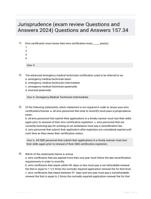 Jurisprudence (exam review Questions and Answers 2024) Questions and Answers 157.34