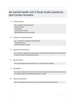 Ati mental health unit 3 Study Guide Questions and Correct Answers