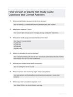 Final Version of Davita test Study Guide Questions and Correct Answers