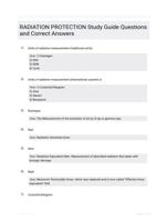 RADIATION PROTECTION Study Guide Questions and Correct Answers