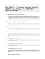 OCR GCSE (91) Physics A (Gateway Science) J249/03 Paper 3 Higher Tier JUNE 2023 QUESTION PAPER