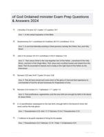 of God Ordained minister Exam Prep Questions & Answers 2024