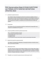 PKG Samenvatting Week 8 EXAM QUESTIONS (44 TERMS) WITH VERIFIED DEFINITIONS UPDATED 2024