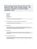 Pharmacology and the Nursing Process 10th Edition By Lilley, Collins, Snyder Chapter 1- 58 Test Bank | (SCORED A+) Q& EXPLAINED ANSWERS | 2023