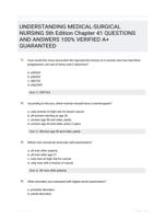 UNDERSTANDING MEDICAL-SURGICAL NURSING 5th Edition Chapter 41 QUESTIONS AND ANSWERS 100% VERIFIED A+ GUARANTEED