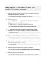 Medicine EOR Exam  Questions with 100% COMPLETE correct Answers