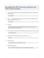 Rio Salado Bio 202 Final exam questions and 100% correct answers