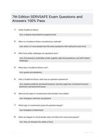 7th Edition SERVSAFE Exam Questions and Answers 100% Pass