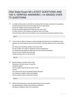 CNA State Exam MI LATEST QUESTIONS AND 100 % VERIFIED ANSWERS ( +A GRADE) OVER 72 QUESTIONS