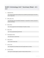 WJEC Criminology Unit 1 Summary Sheet - A.C.2.2