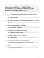 Neuroscience EXAM 15 2 2024 EXAM (AUTHENTIC EXAM WITH ANSWERS) KEY CONCEPTS EXAM GRADED A+]