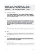 AAHAM CRCE 2020 EXAM STUDY GUIDE QUESTIONS AND ANSWERS NEW UPDATE 2024/2025 TOP RANKED A+ BEST EXAM