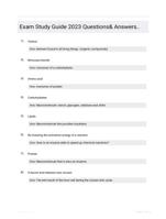 Exam Study Guide 2023 Questions& Answers..