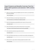 Cigna Products and Benefits Overview Test-Out Exam 2024 questions and answers 100% correct |grade a