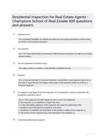 Residential Inspection for Real Estate Agents - Champions School of Real Estate| 409 questions and answers