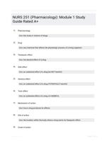 NURS 251 (Pharmacology): Module 1 Study Guide Rated A+