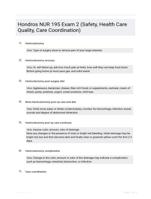 Hondros NUR 195 Exam 2 (Safety, Health Care Quality, Care Coordination)