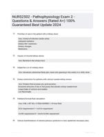 NURS2502 - Pathophysiology Exam 2 - Questions & Answers (Rated A+) 100% Guaranteed Best Update 2024