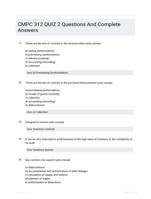 CMPC 312 QUIZ 2 Questions And Complete Answers