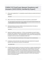 CHEM 210 Final Exam Newest Questions and Answers (2023/2024) (Verified by Expert)