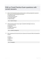 PHR ca Timed Practice Exam questions with correct answers