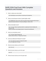 NURS 5354 Final Exam With Complete Questions and Answers