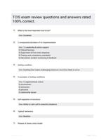 TCIS exam review questions and answers rated 100% correct.