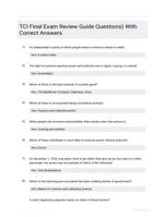 TCI Final Exam Review Guide Questions) With Correct Answers