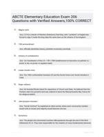 ABCTE Elementary Education Exam 206 Questions with Verified Answers,100% CORRECT