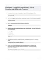 Radiation Protection (Test) Study Guide Questions and Correct Answers