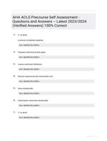 AHA ACLS Precourse Self Assessment - Questions and Answers  Latest 2023/2024 (Verified Answers) 100% Correct