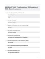 2018 IHOP SOP Test Questions |90 Questions| With Correct Answers.