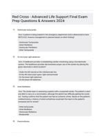 Red Cross - Advanced Life Support Final Exam Prep Questions & Answers 2024