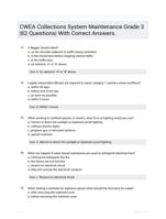 CWEA Collections System Maintenance Grade 3 |82 Questions| With Correct Answers.