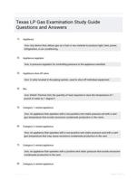 Texas LP Gas Examination Study Guide Questions and Answers