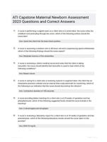 ATI Capstone Maternal Newborn  Assessment 2023 Questions and Correct  Answers