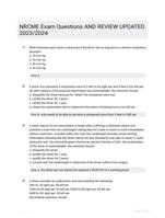 NRCME Exam Questions AND REVIEW UPDATED 2023/2024