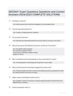 SED2601 Exam Questions Questions and Correct Answers  2024/2025 COMPLETE SOLUTIONS