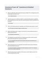 Insurance Exam - Questions & Detailed Solutions