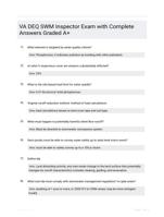 VA DEQ SWM Inspector Exam Questions  and Answers Graded A+