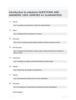 introduction to solutions QUESTIONS AND ANSWERS 100% VERIFIED A+ GUARANTEED