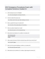 KSV Emergency Procedures Exam with Complete Solutions Graded A+