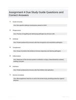 Assignment 4 Due Study Guide Questions and Correct Answers