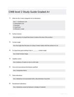 CWB level 2 Study Guide Questions and Correct Answers