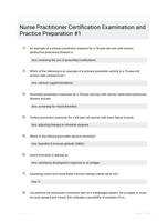 Nurse Practitioner Certification Examination and Practice Preparation #1