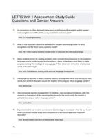 LETRS Unit 1 Assessment Study Guide Questions and Correct Answers